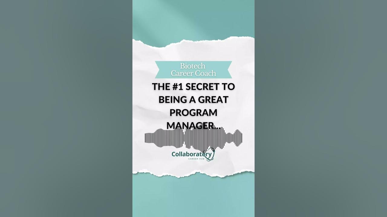 the-secret-to-being-a-great-program-manager-in-biotech-youtube