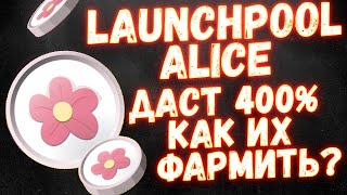 LAUNCHPOOL ALICE! Стейкинг, ТОП - заработок на ALICE!