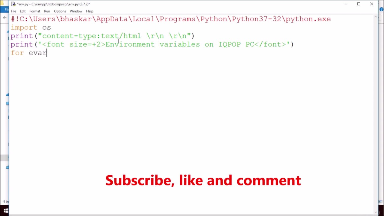 Python Cgi Program 3: Display Environment Variables - Youtube