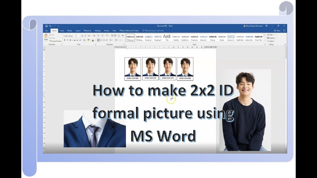 How To Make 2x2 Id Pic Using Ms Word Youtube