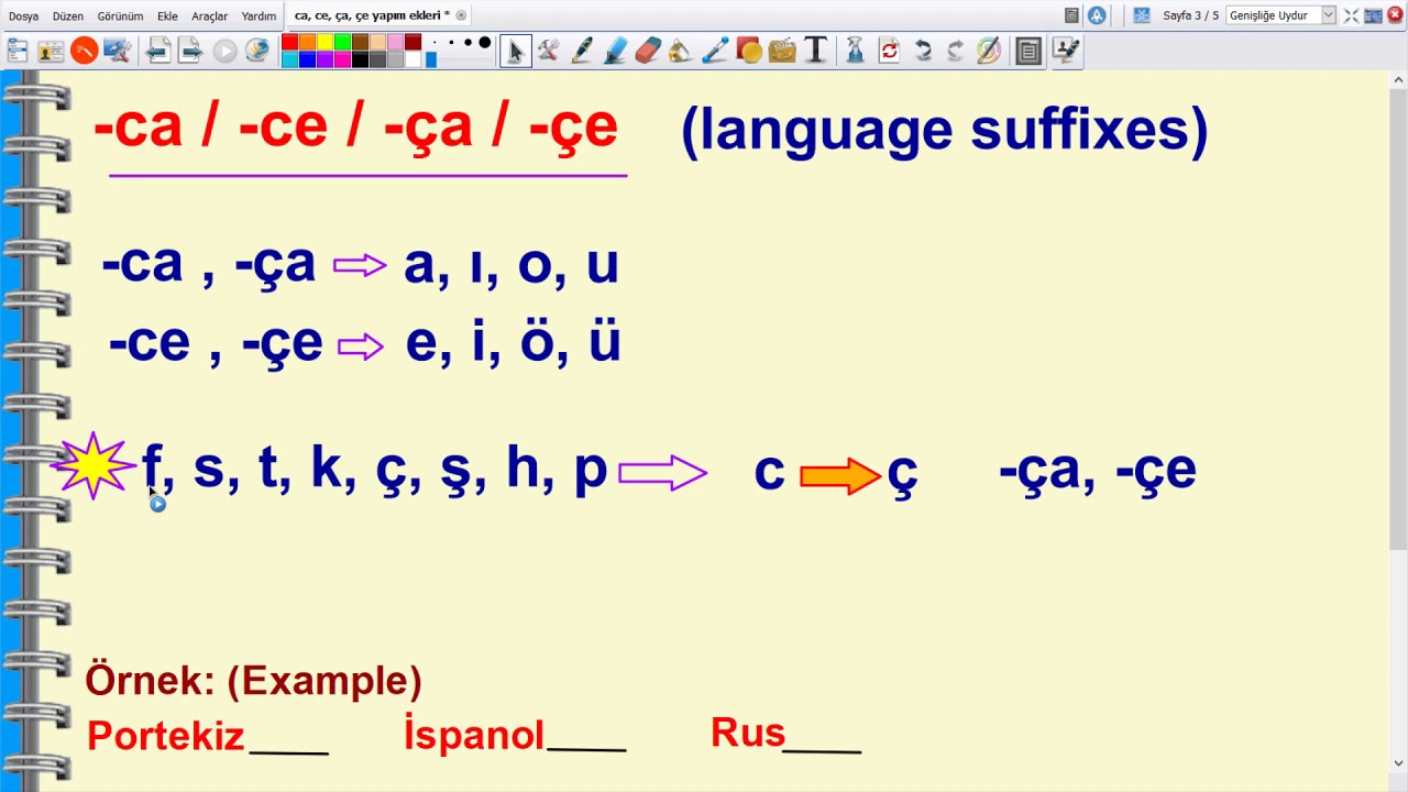 Learn Turkish Language Yapim Eki 2 Ca Ce Ca Ce Language Suffixes Youtube