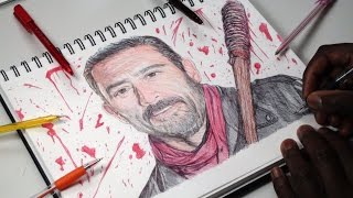 Drawing Negan - INKTOBER DAY 25 - The Walking Dead - DeMoose Art
