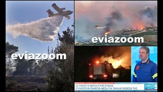 EviaZoom.gr - Φωτιά Νότια Εύβοια: Σε ύφεση η πυρκαγιά, δεν κινδυνεύει καμία περιοχή στη Κάρυστο...