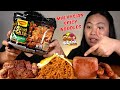 MALAYSIAN SPICY NOODLES GRABE ANG ANGHANG + BACON + SPAM + LONG SAUSAGE + SUNNY SIDE UP EGG Mukbang