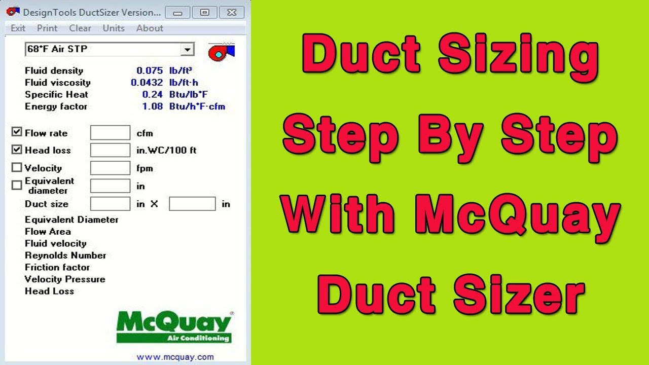 Duct Sizing Chart Download