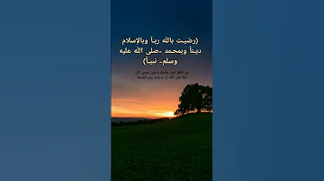 رضيت بالله ربا وبالإسلام دينا وبمحمد صل ى الله عليه وسلم نبيا 