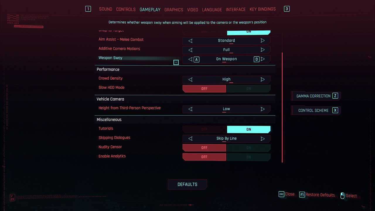 Cyberpunk 2077 hdr settings