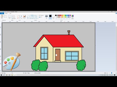 How to draw simple house in ms paint | Simple house | #mspaint