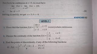 EX 9.2 Q 1 to Q 4 SOLUTIONS OF CONTINUITY RD SHARMA CLASS 12TH