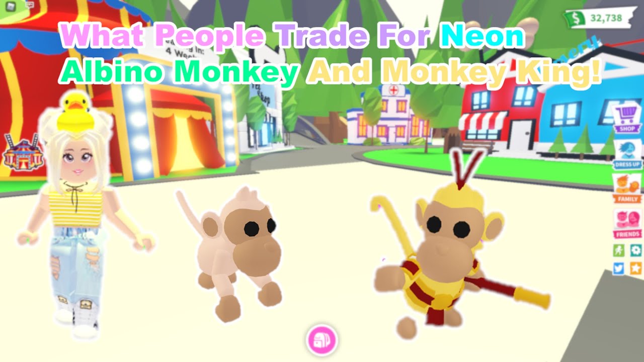 Adopt Me What People Trade For Neon Albino And Monkey King Youtube