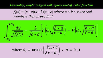 Generalization of an Elliptic Integral(Square root of cubic function)