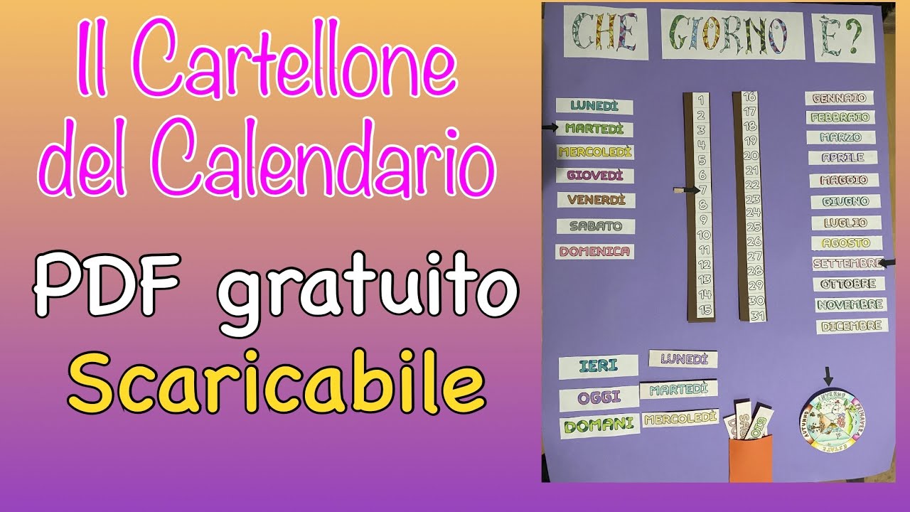 Il cartellone del calendario. PDF gratuiti scaricabili - Maestra e Amica