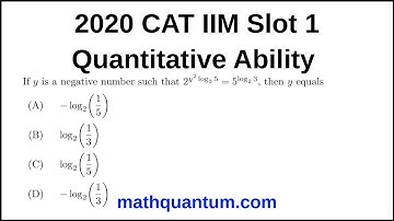 Question 24 2020 CAT IIM Quantitative Ability Slot 1 If y is a negative number such that 2y2 log3 5
