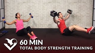 60 Minute Workout for Strength: Total Body Strength Training for Women & Men with Weights at Home