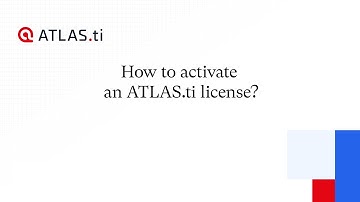 How to activate an ATLAS.ti license?
