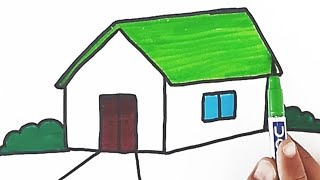 How to Draw A House Step By Step | घर का चित्र कैसे बनाये | Easy Drawing for Kids