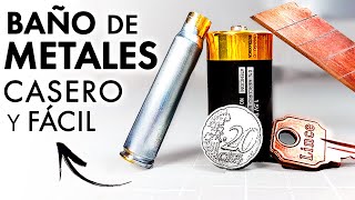 BAÑO ELECTROLÍTICO de METALES ➤¡Cómo hacer electrolisis y bañar un metal en otro!(Fácil y Casero)