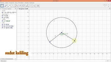 hubungan antara sudut pusat dan sudut keliling lingkaran menggunakan aplikasi Geogebra