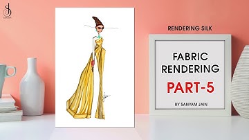 Learn how to draw silk fabric on Fashion illustration | Easy Fabric Rendering tutorial | Sanyam Jain