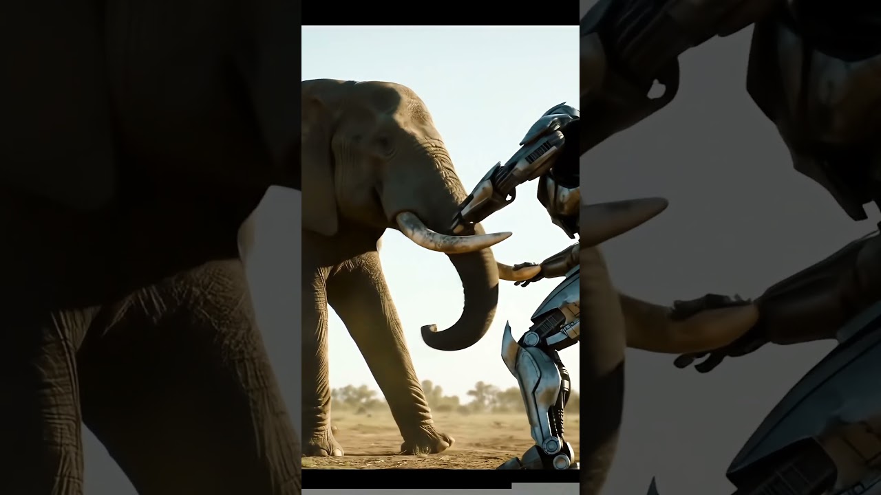 ELEPHANT VS ROBOT😲🐘 