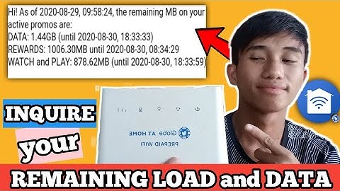 HOW TO INQUIRE DATA BALANCE IN GLOBE AT HOME PREPAID WIFI