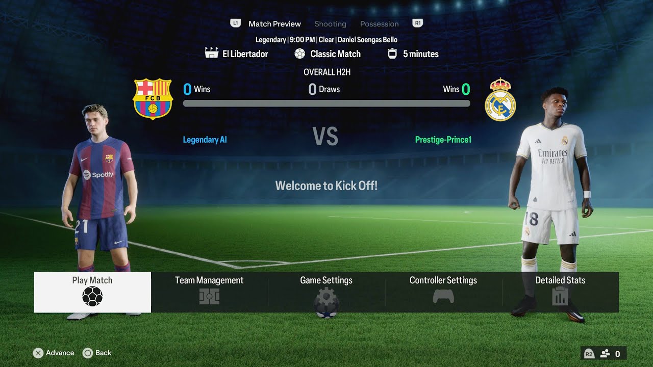 EA Sports FC 24, Barcelona vs Real Madrid Gameplay