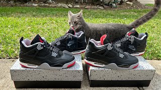 Air Jordan 4 Bred Reimagined Replica VS Retail