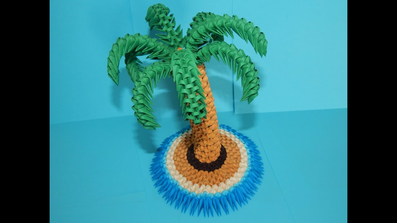 How to make 3d origami Palm tree part1 YouTube