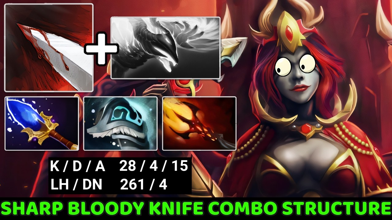 Queen of Pain 28 Kills – Sharp Bloody Knife Combo Structure Instant Wipe Power Dota2