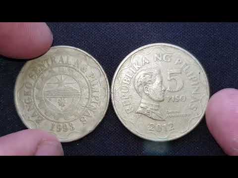 5 Piso 2012 2013 bsp Coin#Kabayan Filipino#