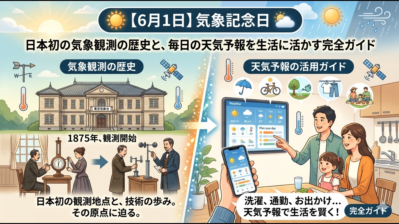 6月1日は気象記念日】日本初の気象観測の歴史と、毎日の天気予報を生活