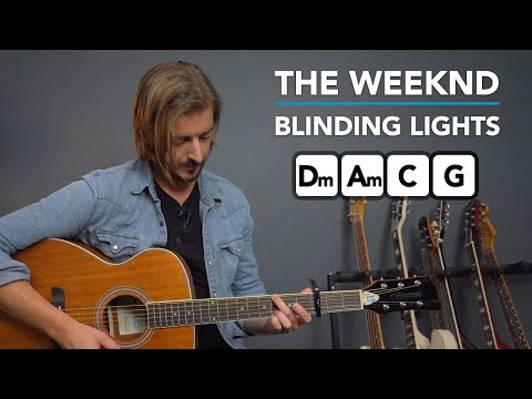 THE WEEKND "BLINDING LIGHTS" acoustic guitar tutorial - EASY CHORDS