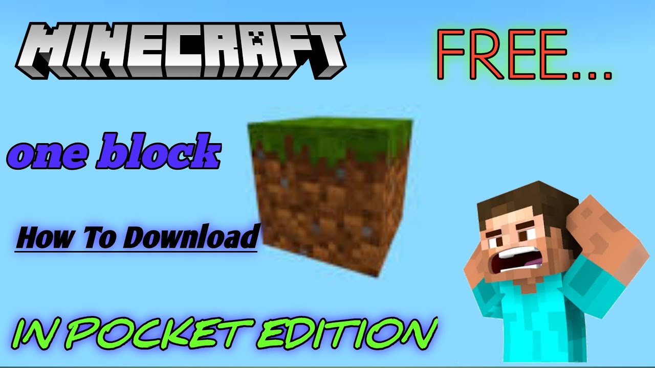 how to download one block in Minecraft pe - YouTube