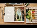 Gouache painting in my handmade sketchbook  peaceful painting process  paint with me  