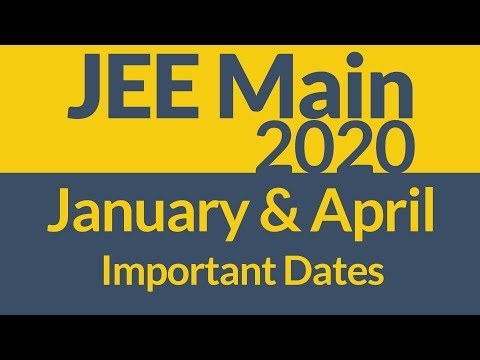 JEE Main 2020 Important Dates