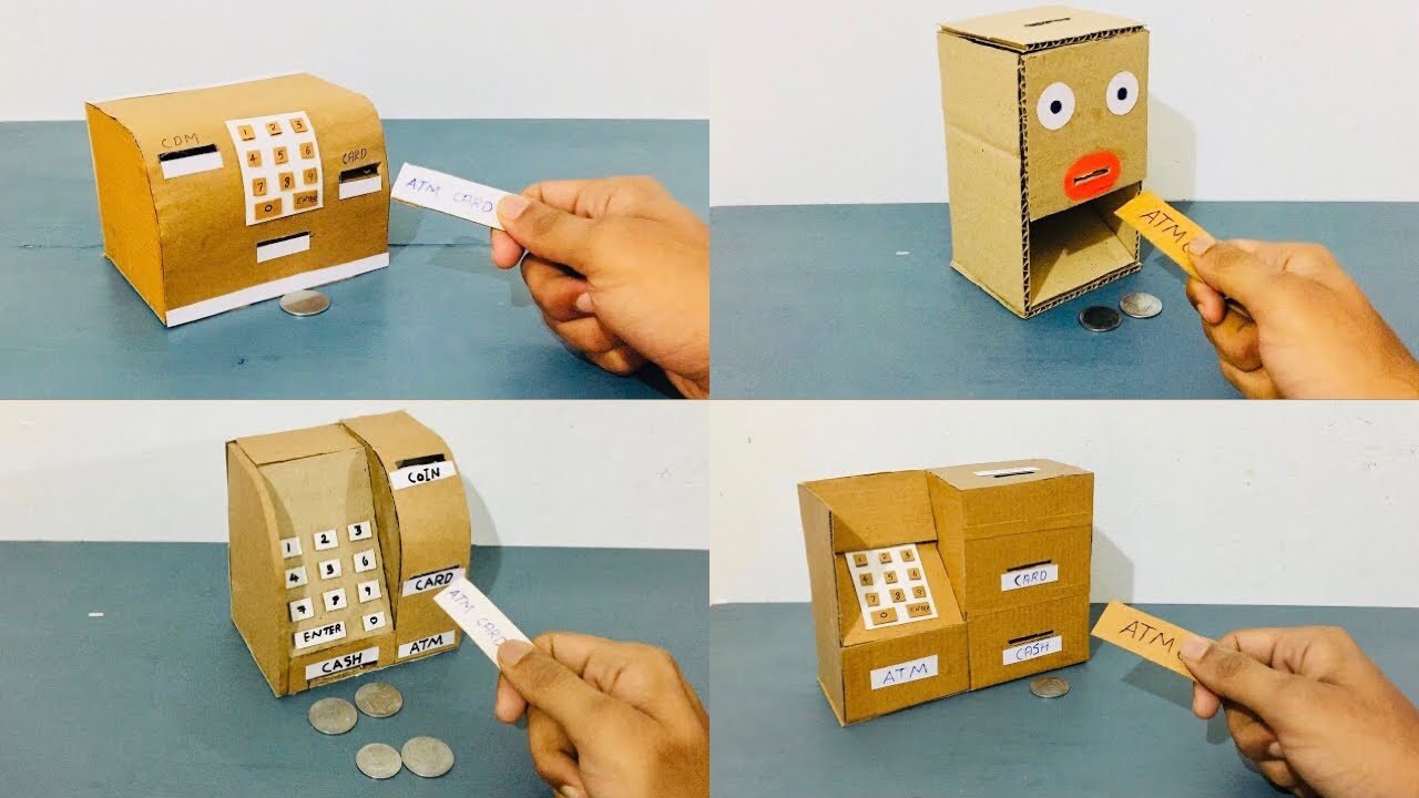 4 Amazing ATM Machine From Cardboard / 4 Amazing Cardboard Project ...