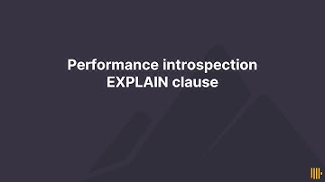 Performance introspection EXPLAIN clause