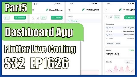 [Flutter] Flutter Live Coding EP1626 (Dashboard App UI Part 5)