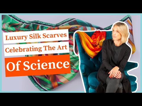 Luxury Silk Scarves Celebrating the Art of Science with Siwan Oldham, By