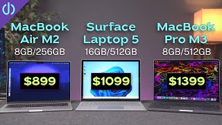 MacBook Air and Pro vs Surface Laptop 5