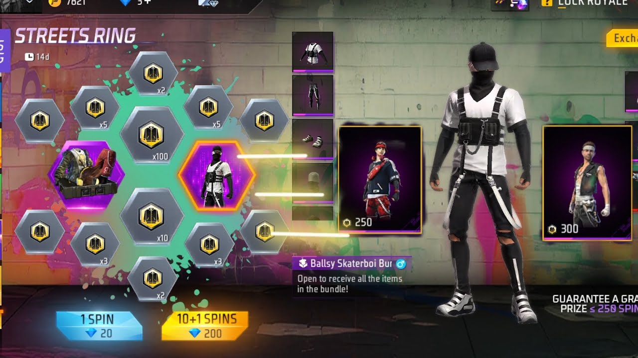 streets ring event Ballsy skaterboi returns today free fire 🔥 freefire