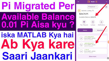 Why is Pi coin migrated per available balance 0.01 pi? How to transfer to pi available balance?