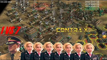 C&C Generals Contra X Beta 1 VS 7 Insane AI (Tank dominance)