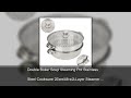 Double Boiler Soup Steaming Pot Stainless Steel Cookware 27cm/11in 2-Layer Steamer Pot Cooker