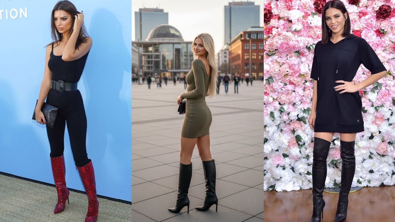 Trending and elegant collection of Leather Long High Heel Boots for women 