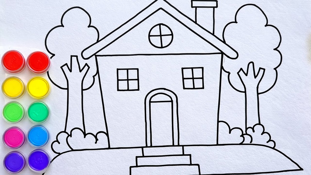 How to draw a house | house Drawing step by step | home drawing ideas |