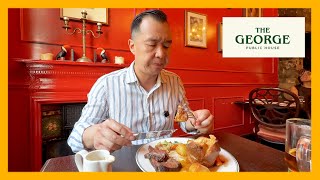 the pub famed for Fish & Chips, but I have their Sunday roast instead! The George in Fitzrovia
