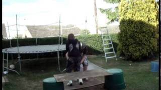eTwO Backyard Wrestling - Tommy Smart - Tornado DDT through Table