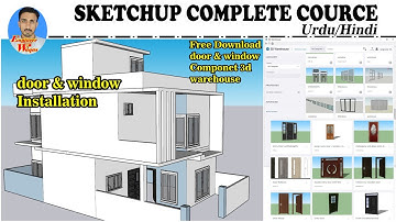 Add DOORS AND WINDOWS to a Floor Plan in SketchUp | SketchUp component free download, Door, Windows