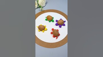 DIY clay turtle with walnut shell #diy #clayart #walnutshell #bestoutofwaste #reuseidea #shorts
